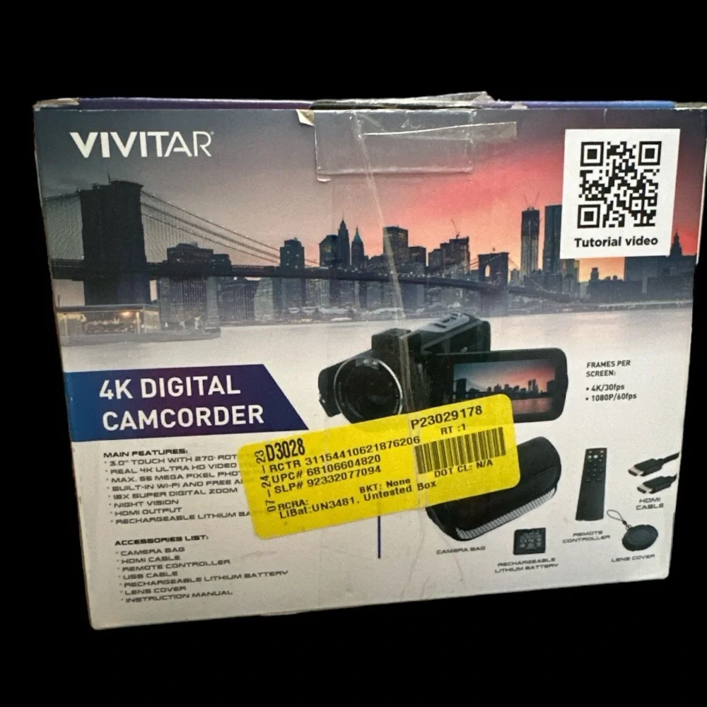 New 4K Ultra HD Vivitar Digital Camcorder WiFi Enabled